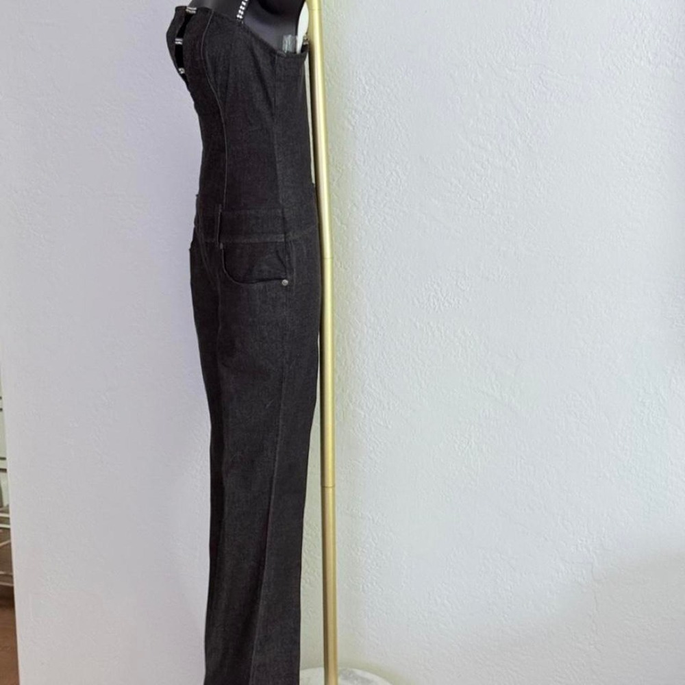 Vintage Y2K XOXO Denim Dark Wash Jumpsuit Custom Rhinestones 90's Size:3/4 Boho - Picture 4 of 8